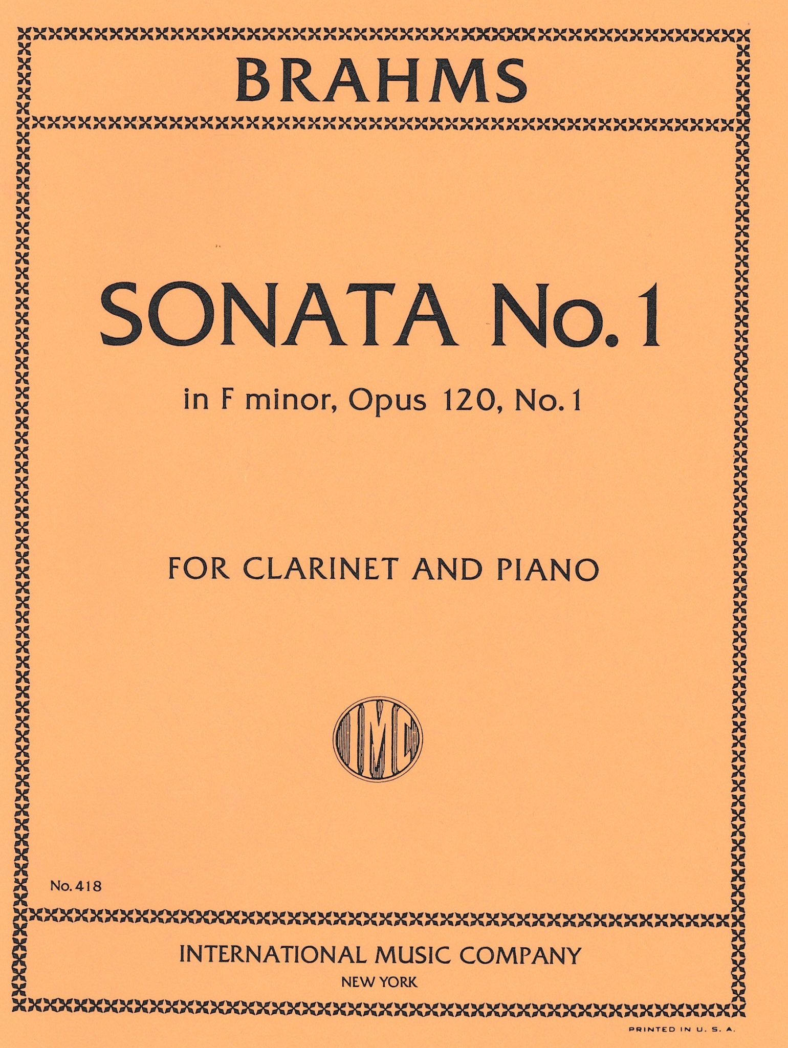 J. ブラームス：クラリネット・ソナタ第1番 ヘ短調 Op.1201 COUNCIL